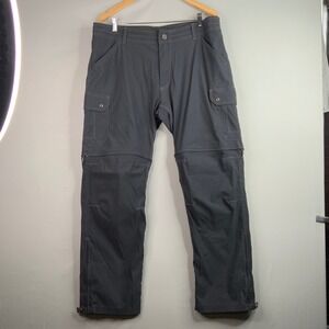 Kuhl Convertible Cargo Pants Mens 38x30 Gray Hiking Zip Off Travel Outdoor